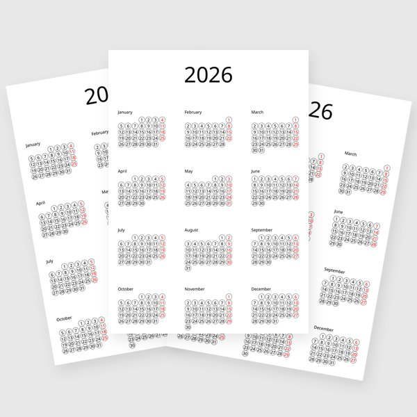 Calendar - Full Year
