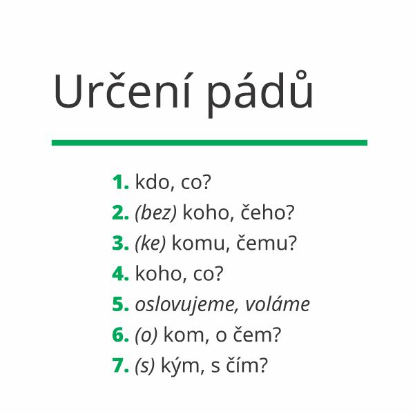 Čeština určení pádu